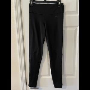 Nike Activewear Running Leggings with Zippers Black Logo Women's Size Medium